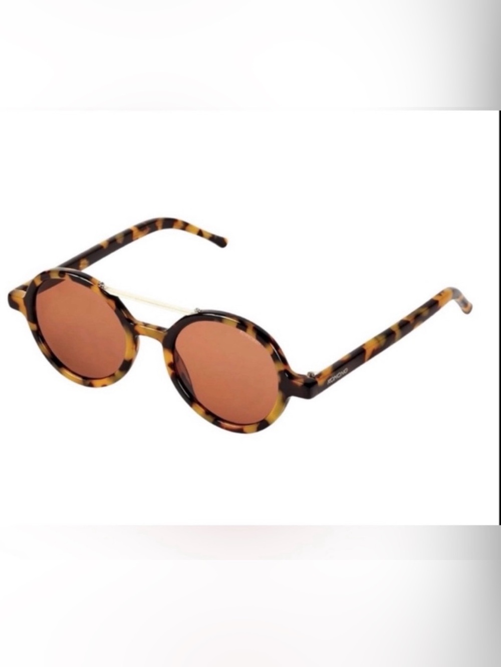 NEW Komono Tortoise Shell Sunglasses with Brown Lenses Round